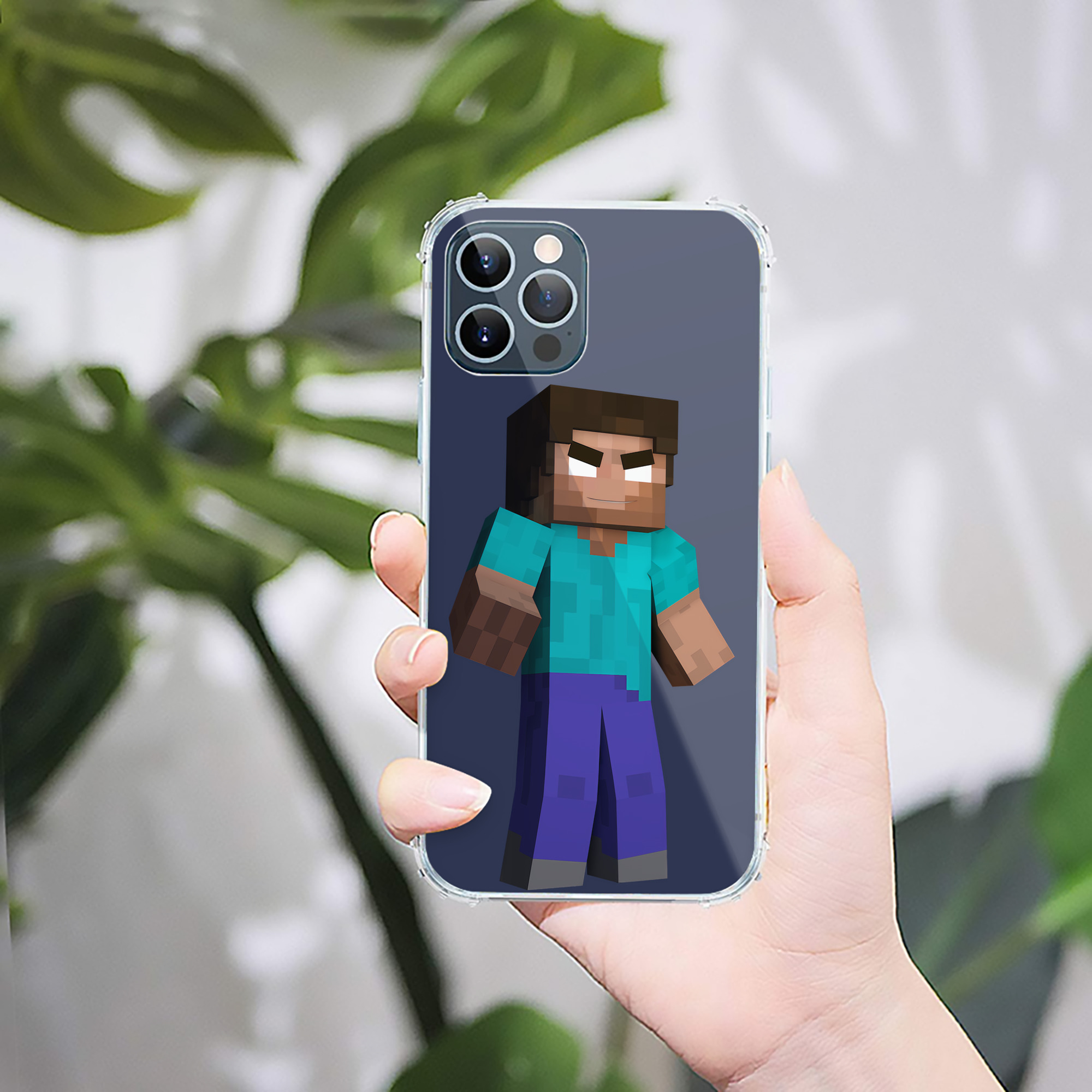 （画像用） マインクラフト ブロックの世界 Minecraft MC Block world 【iPhone 12シリーズ対応】透明スマホケース（クリアソフトケース）
